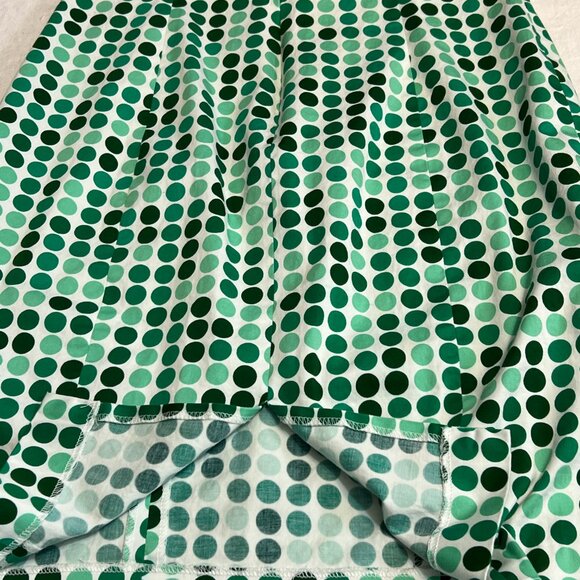Calvin Klein Women's Sheath Dress Green Polka Dot Size 10 Sleeveless Zipper - Picture 9 of 9